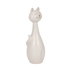 9" SITTING KITTY, WHITE/GOLD 3