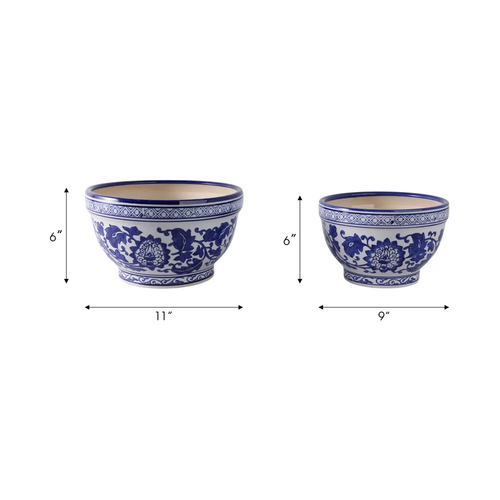 ROYBROOK SET OF 2 BLUE PLANTER 6 (IN)