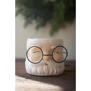 Set of 2 Concrete Santa Planters 3