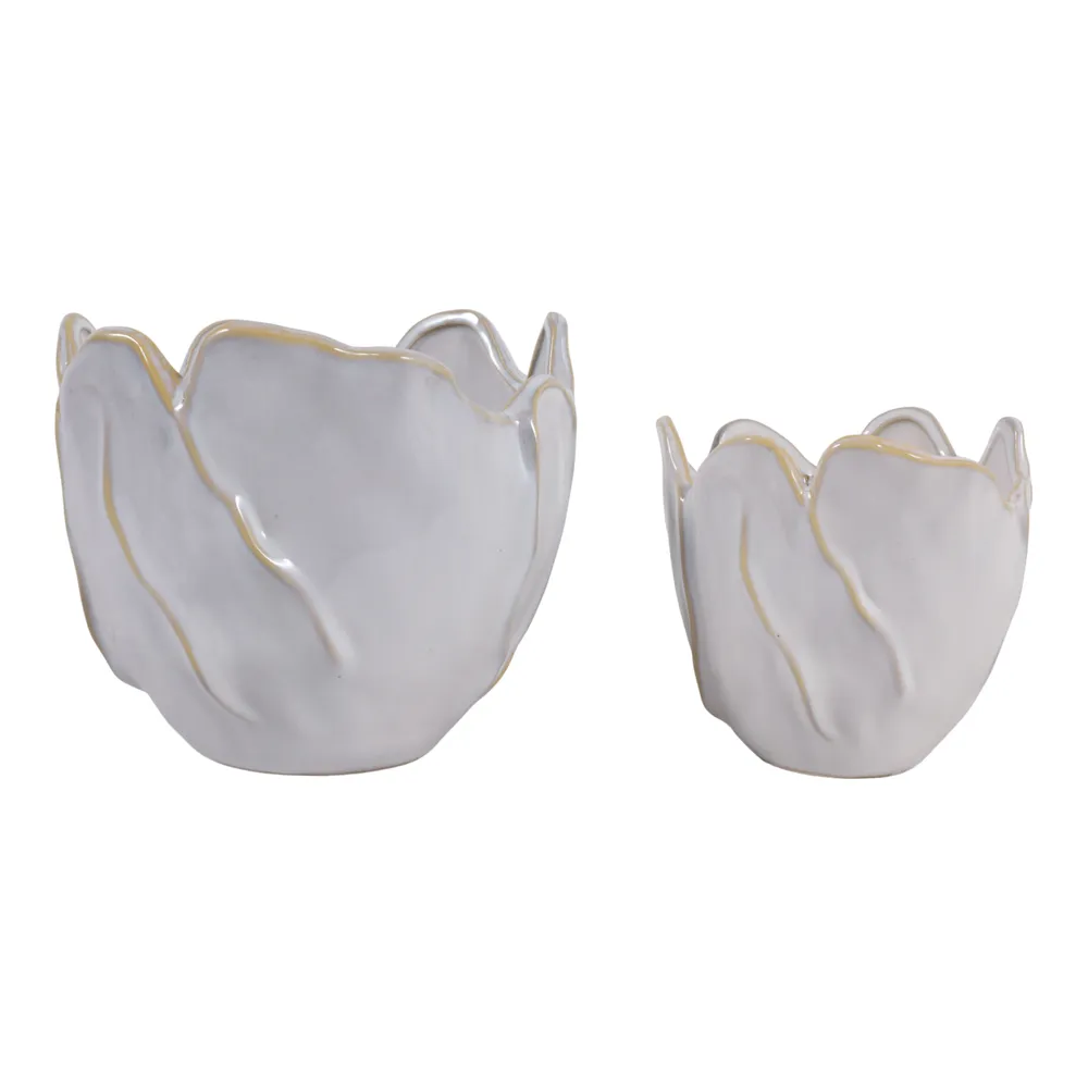 DRYDENRUN SET OF 2 IVORY PLANTER 7 (IN)