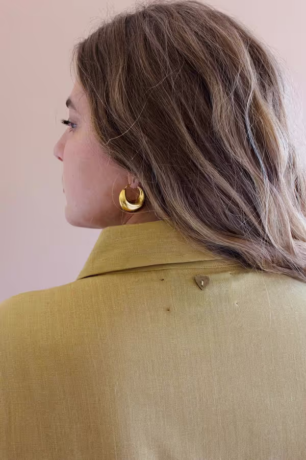 Long-Sleeve Buttondown Dress with Pockets - Pistachio