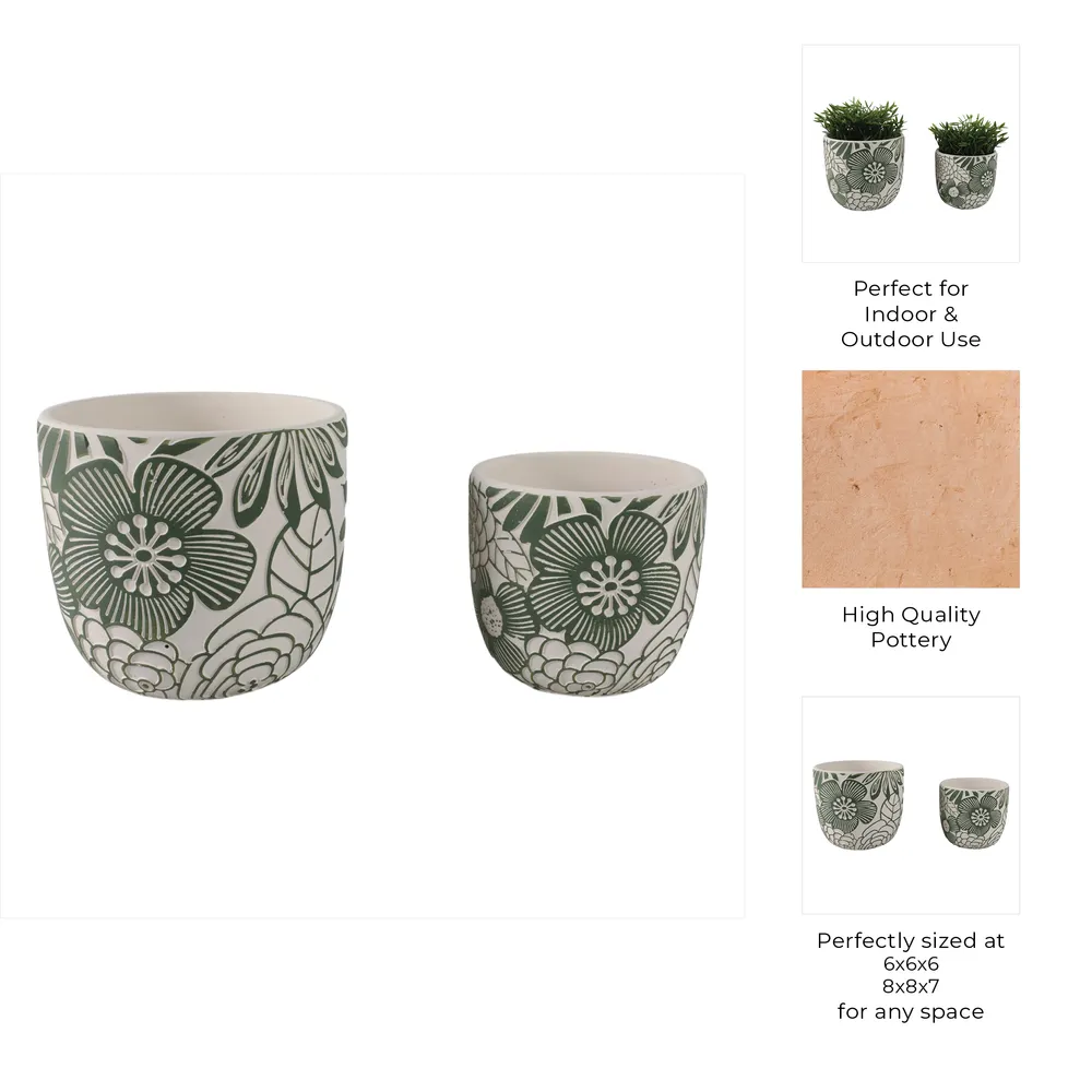 KAYEFORD SET OF 2 WHITE PLANTER 8 (IN)