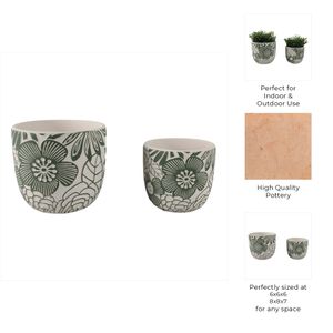 KAYEFORD SET OF 2 WHITE PLANTER 8 (IN) 10