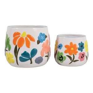 NICKGROVE SET OF 2 ORANGE PLANTER 7 (IN) 1
