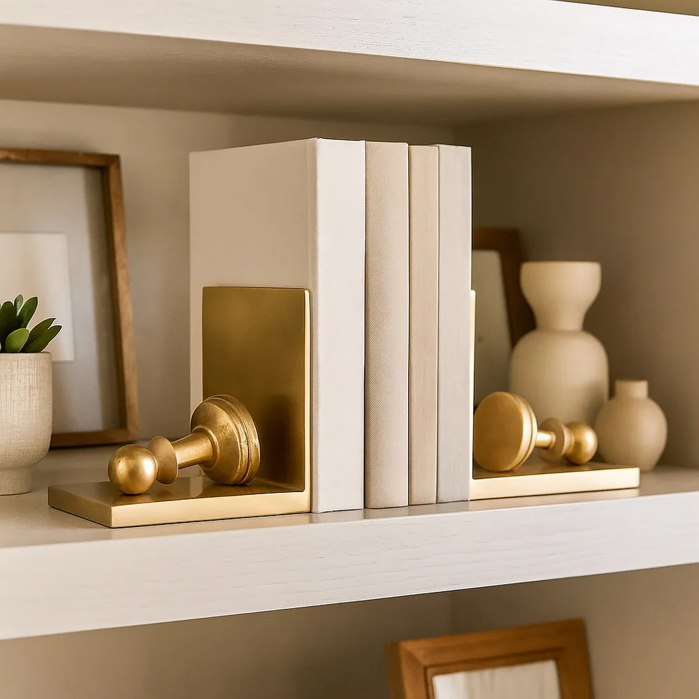 BECKETTPARK SET OF 2 GOLD BOOKENDS 6 (IN)