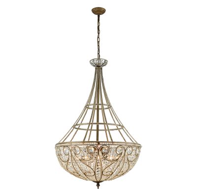 Elizabethan 28″ Wide 10-Light Chandelier - Dark Bronze