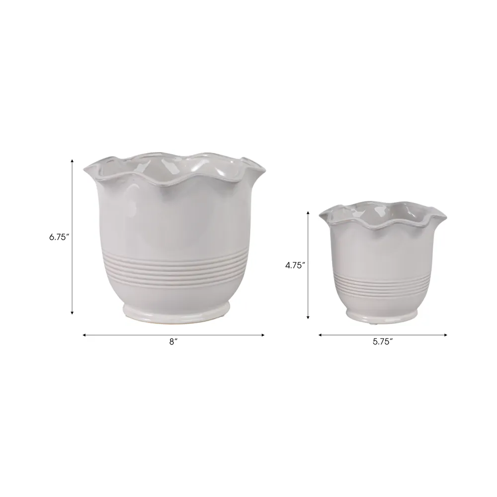 LENNONMOOR SET OF 2 IVORY PLANTER 8 (IN)