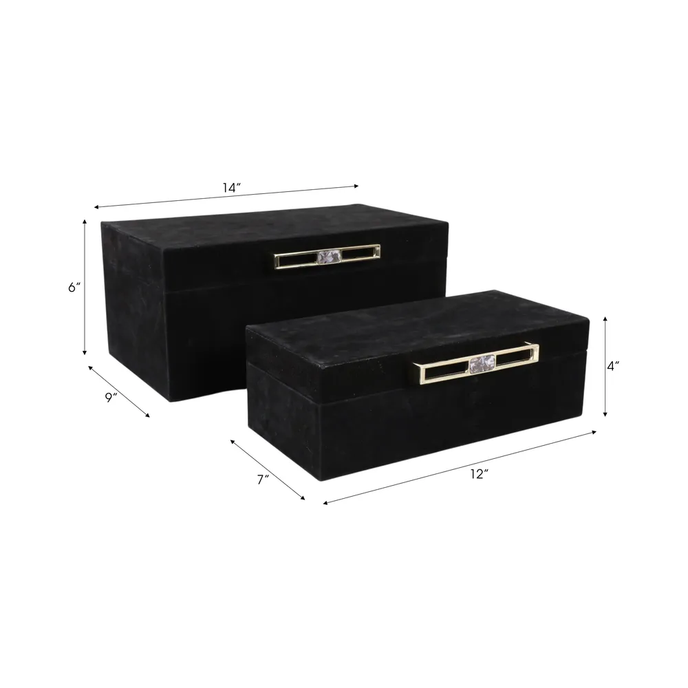 GRANLEYBURN SET OF 2 BLACK BOXES 6 (IN)