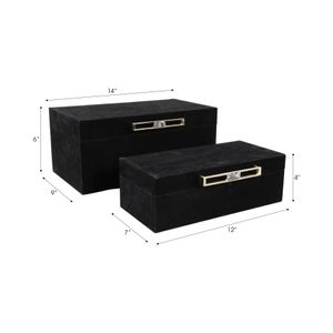 GRANLEYBURN SET OF 2 BLACK BOXES 6 (IN) 9
