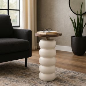 HARLEYHAVEN WHITE ACCENT TABLE 22 (IN) 12