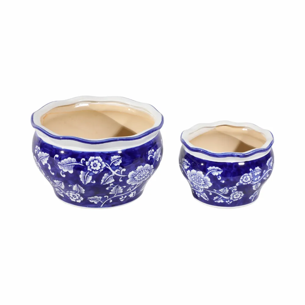 HENLEYDALE SET OF 2 BLUE PLANTER 6 (IN)