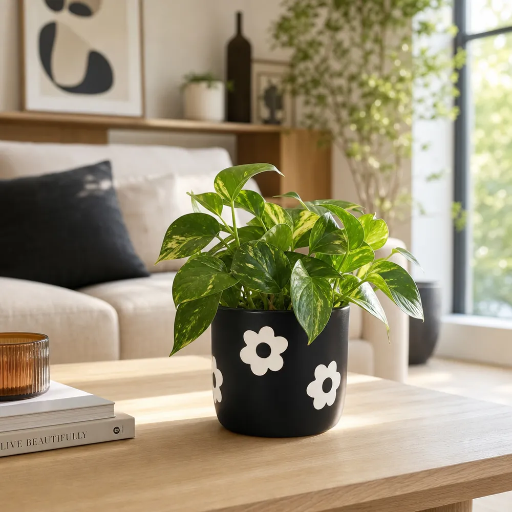 BELDENTON BLACK PLANTER 6 (IN)
