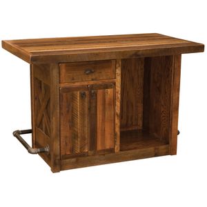 Barnwood 5-foot Bar - Artisan Top - Refrigerator Opening on Right 3
