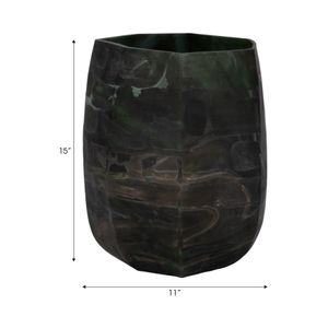 DYLANDALE GREEN GLASS VASE 15 (IN) 8