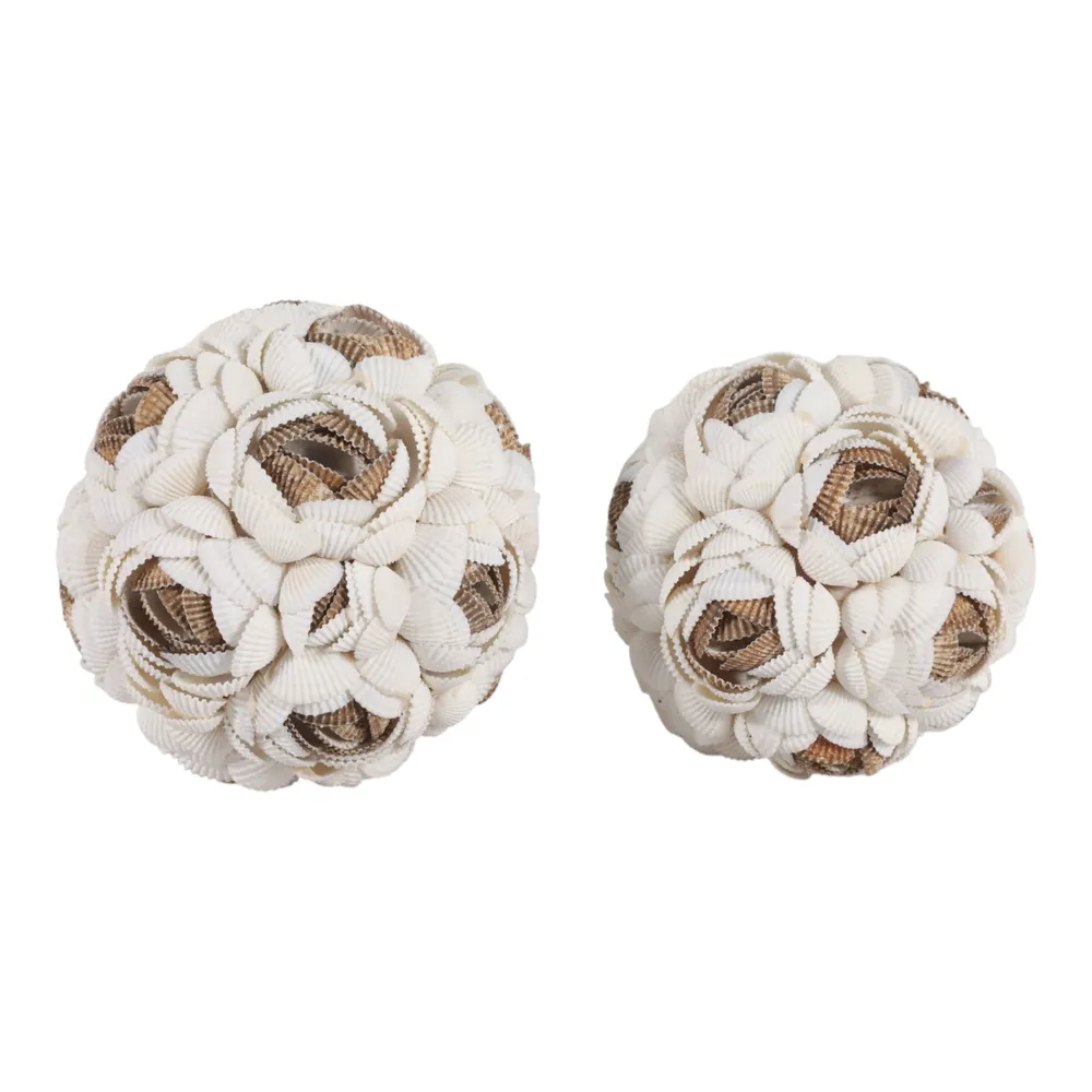 BAIRDFIELD SET OF 2 BROWN ORBS 5 (IN)