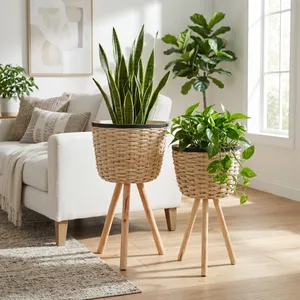 HALSEYBURN SET OF 2 WHITE PLANTER 23 (IN) 2