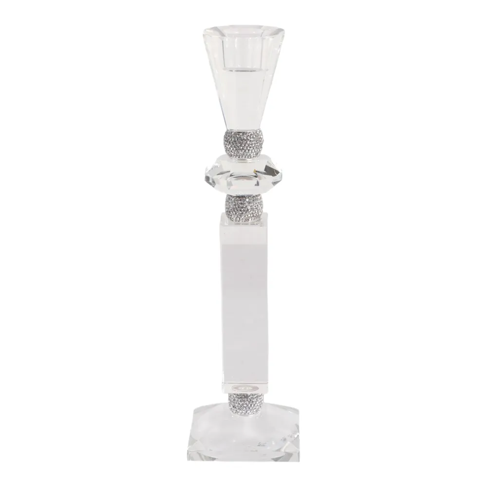 GRANLEYSHAW CLEAR CANDLE HOLDER 11 (IN)