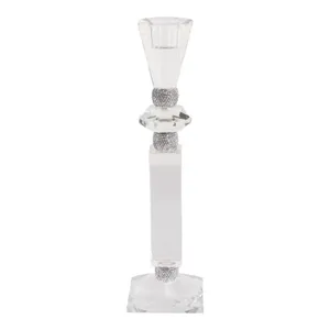 GRANLEYSHAW CLEAR CANDLE HOLDER 11 (IN) 4