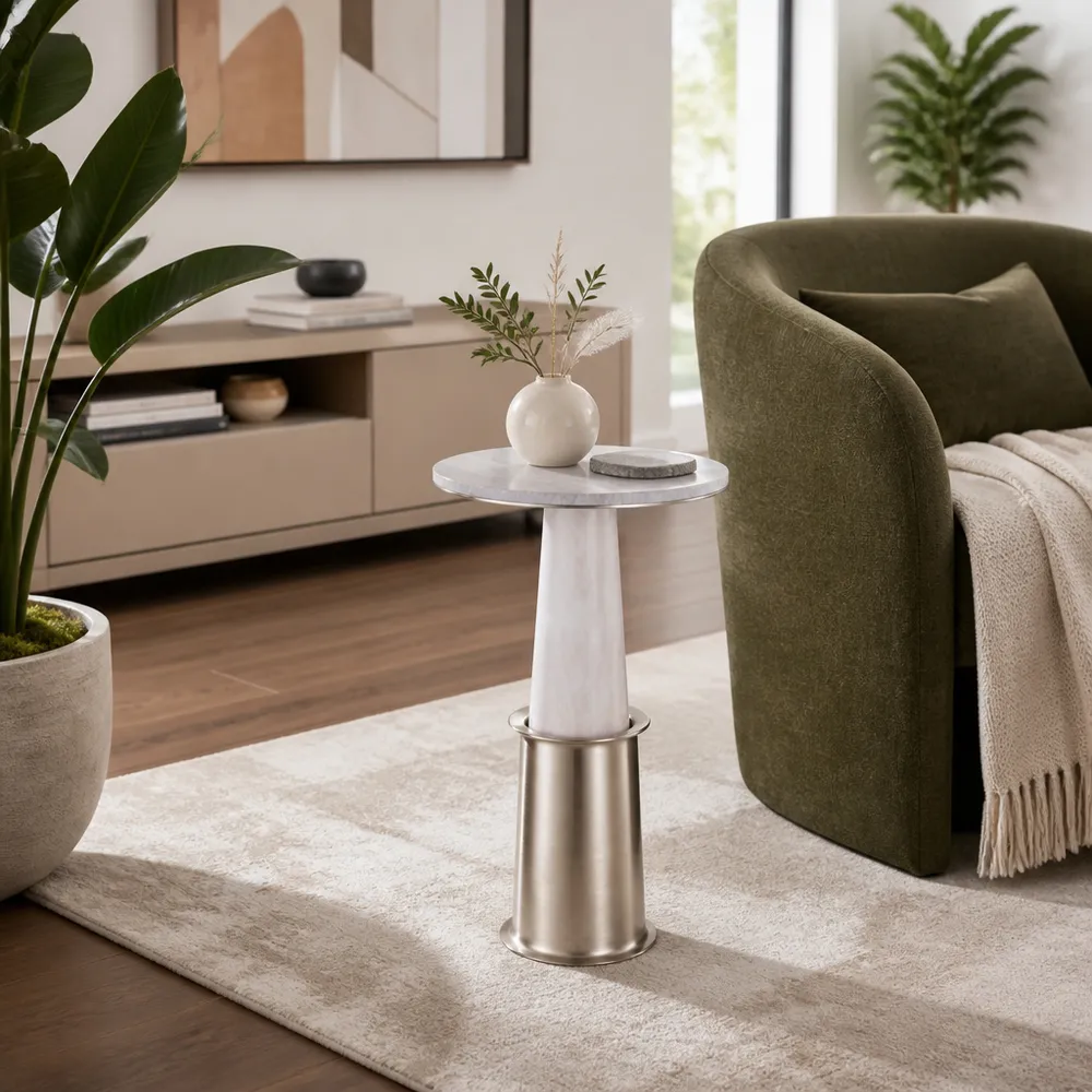 NADIARIDGE WHITE TABLE 22 (IN)