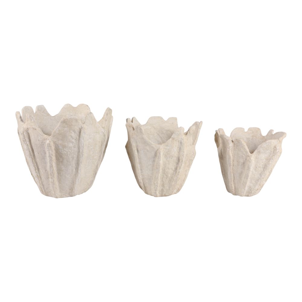 HANLEYSTONE SET OF 3 IVORY PLANTER 15 (IN)
