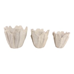 HANLEYSTONE SET OF 3 IVORY PLANTER 15 (IN) 4