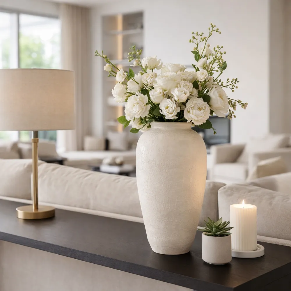 LAKEWOOD WHITE VASE 19 (IN)