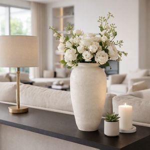 LAKEWOOD WHITE VASE 19 (IN) 2