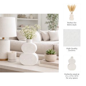 LEONAGATE WHITE VASE 10 (IN) 10