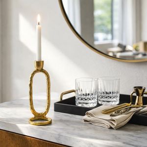 SHELTONRUN GOLD CANDLE HOLDER 8 (IN) 2