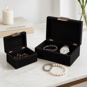RAYMOND SET OF 2 BLACK BOXES 5 (IN) 11