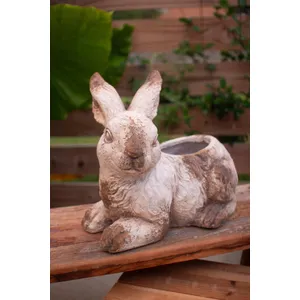 Faux Concrete Rabbit Planter 8