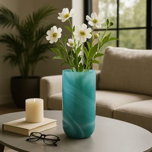 PARKERGROVE TURQUOISE GLASS VASE 15 (IN) 11
