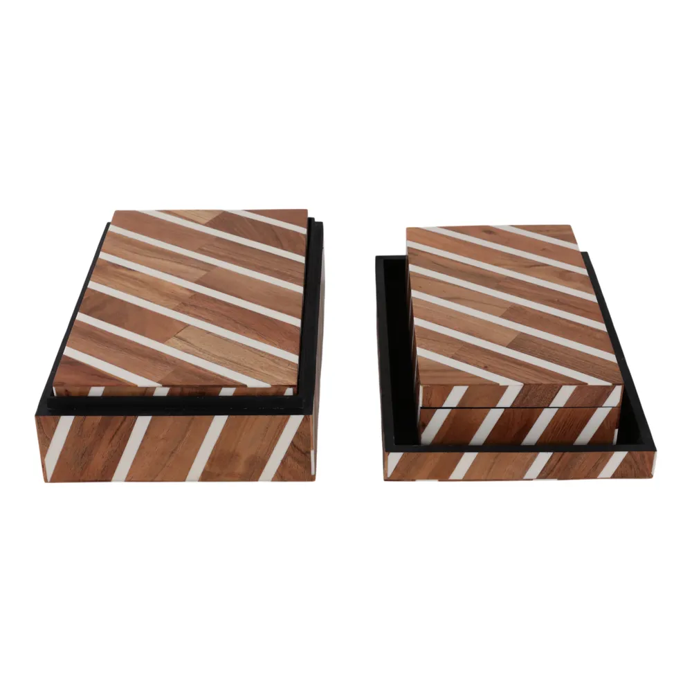 HARVEYWELL SET OF 3 BROWN BOXES 4 (IN)