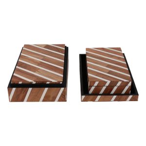 HARVEYWELL SET OF 3 BROWN BOXES 4 (IN) 5