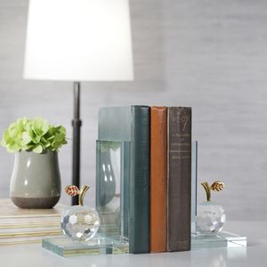 DECKERSTONE SET OF 2 CLEAR BOOKENDS 7 (IN) 5