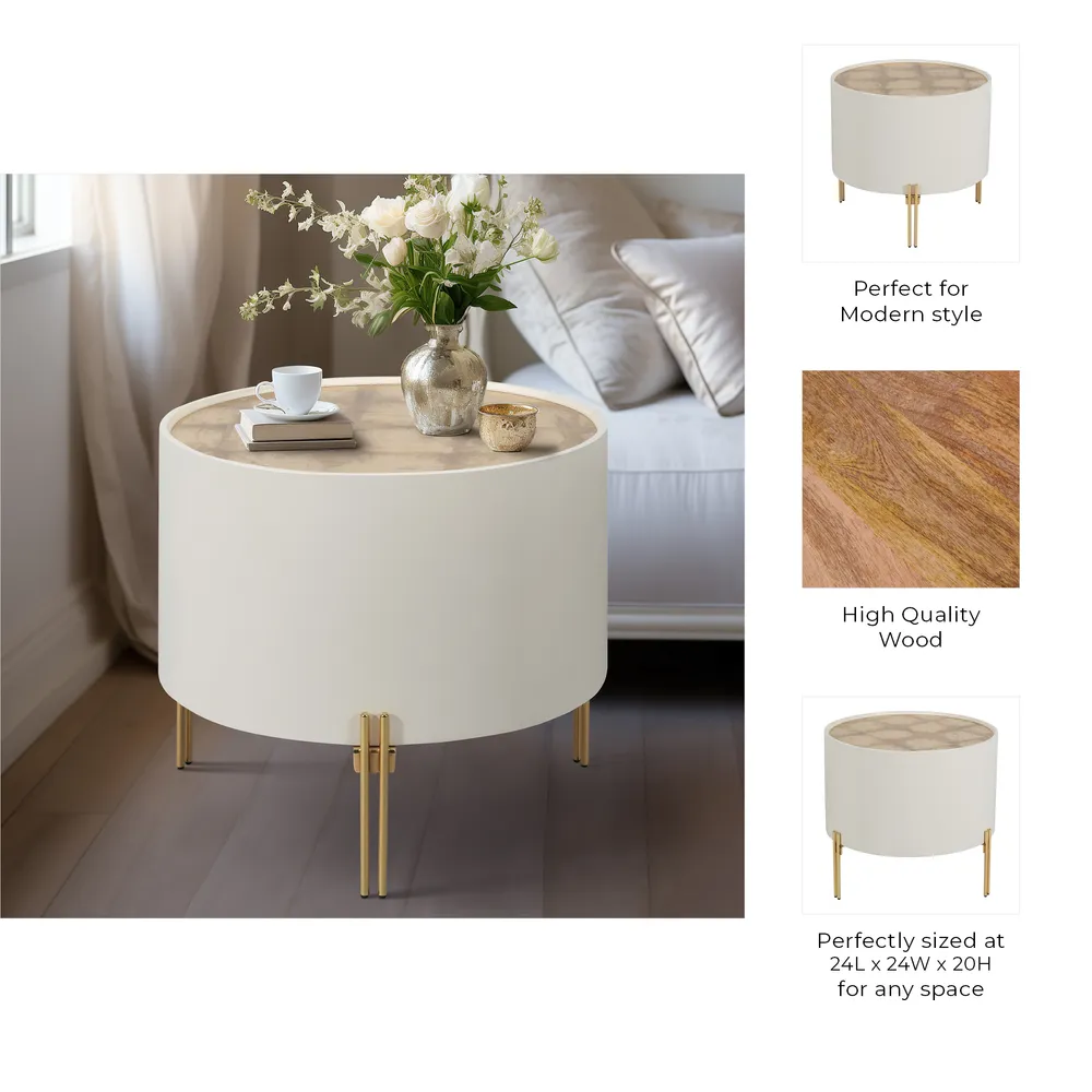 CHESTERBURN WHITE TABLE 20 (IN)