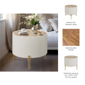 CHESTERBURN WHITE TABLE 20 (IN) 9