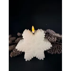Snowflake Candle 2x5in Realistic Flame 2