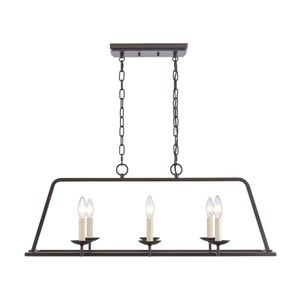Joanie 34'' Wide 6-Light Linear Chandelier - Old Bronze 1
