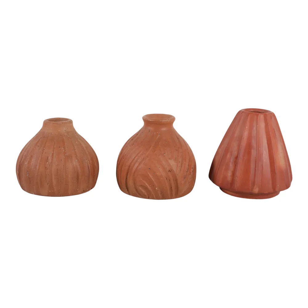 AVASHAW SET OF 3 RED VASES 5 (IN)