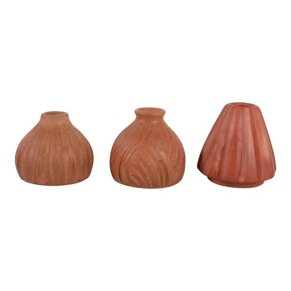 AVASHAW SET OF 3 RED VASES 5 (IN)