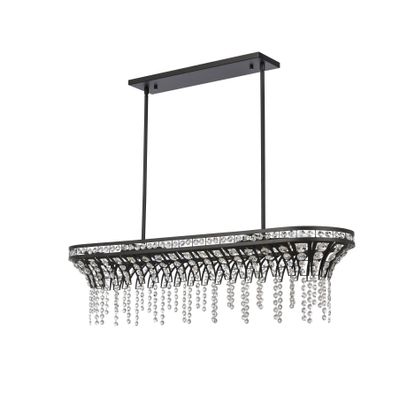 Fantania 36″ Wide 4-Light Linear Chandelier - Matte Black