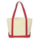 24 OZ. HEAVY NATURAL CANVAS BOAT BAG - RED 1