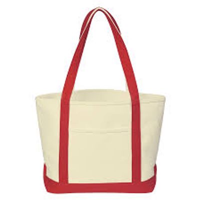 24 OZ. HEAVY NATURAL CANVAS BOAT BAG - RED