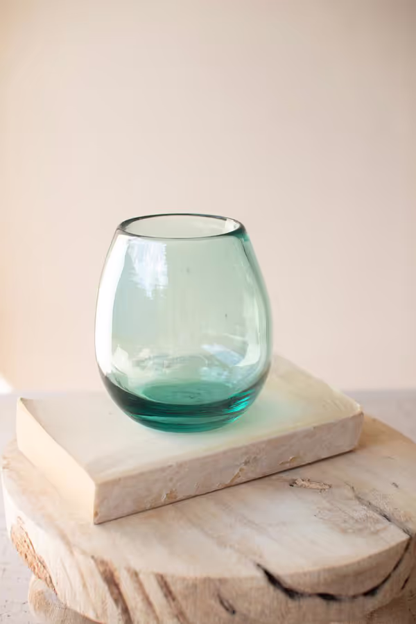 Clear Stemless Wine Glass