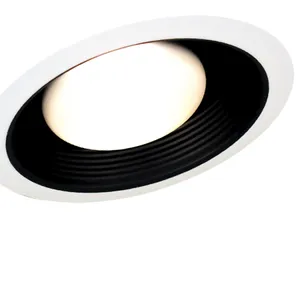 Core 6'' Wide 1-Light Recessed Trim - White with Black 4