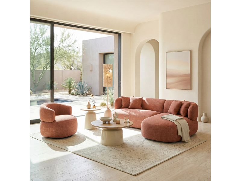Venezia Chaise Sectional Brown 2
