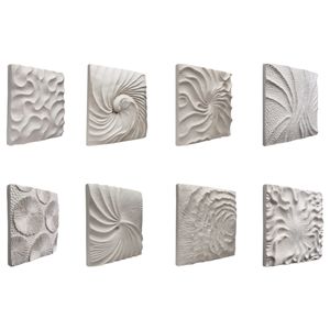 DENVERTON SET OF 8 WHITE WALL SCULPTURES 14 (IN) 3