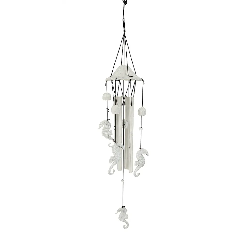 22-3/4" WHITE SEAHORSE WINDCHIME
