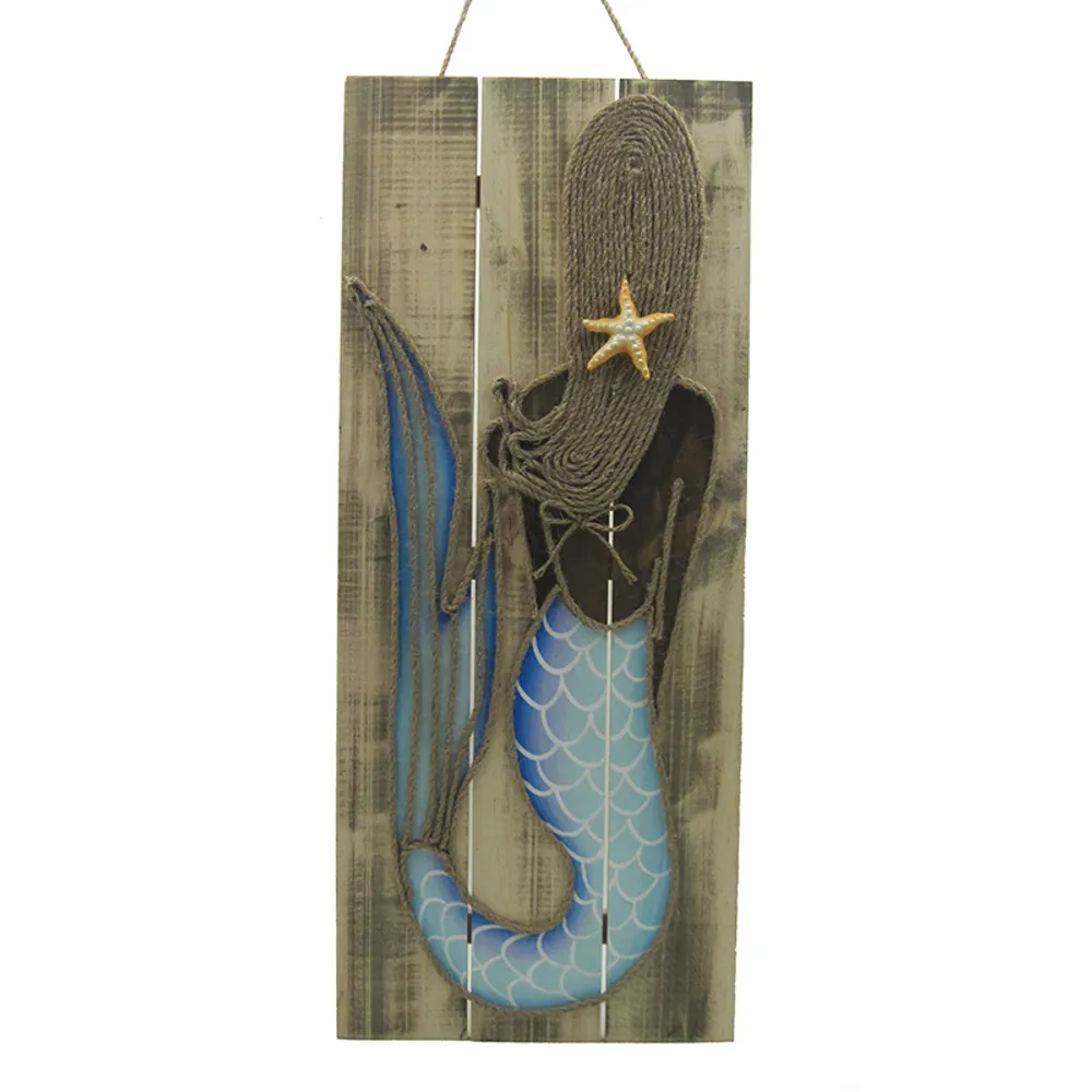 24" MERMAID WITH ROPE WALL PLAQUE